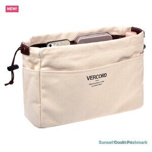 Canvas Handbag Organizer Insert with 10 Pockets